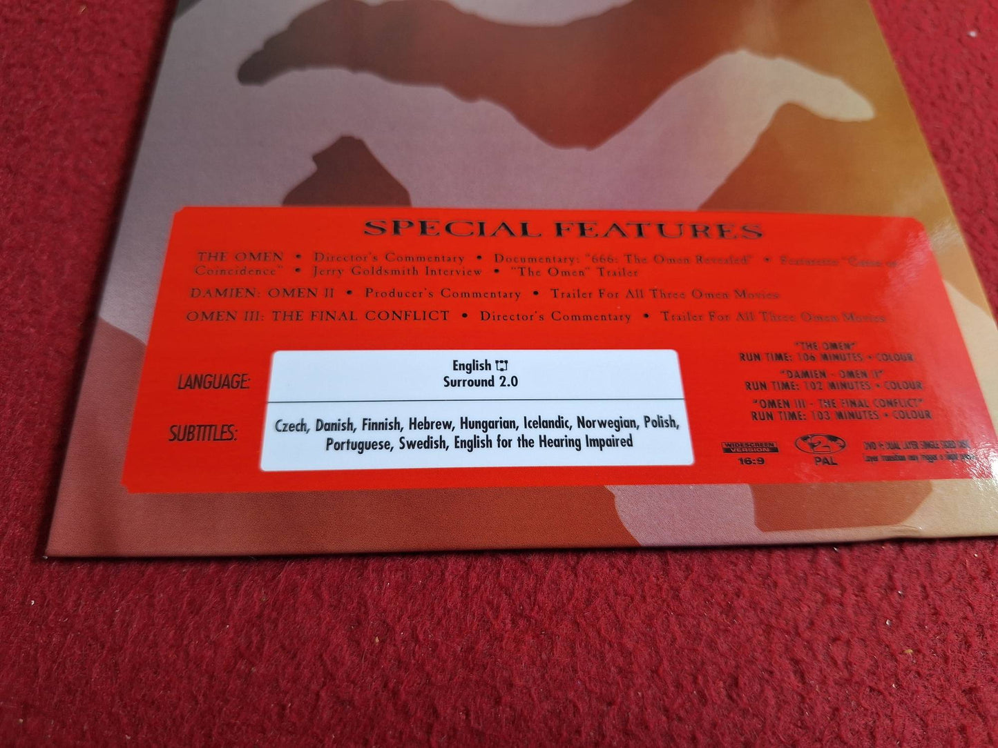 THE OMEN TRILOGY BOX DVD
