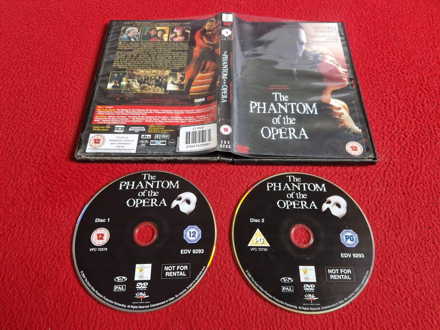 THE PHANTOM OF THE OPERA DVD