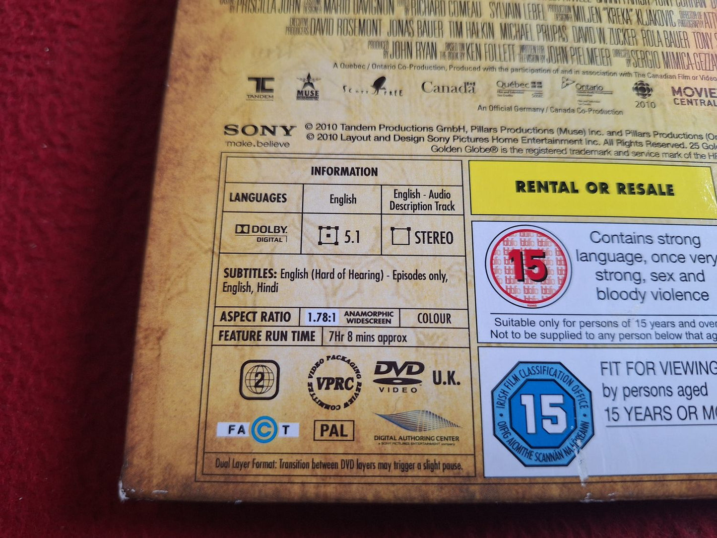 THE PILLARS OF THE EARTH MINISERIES BOX DVD