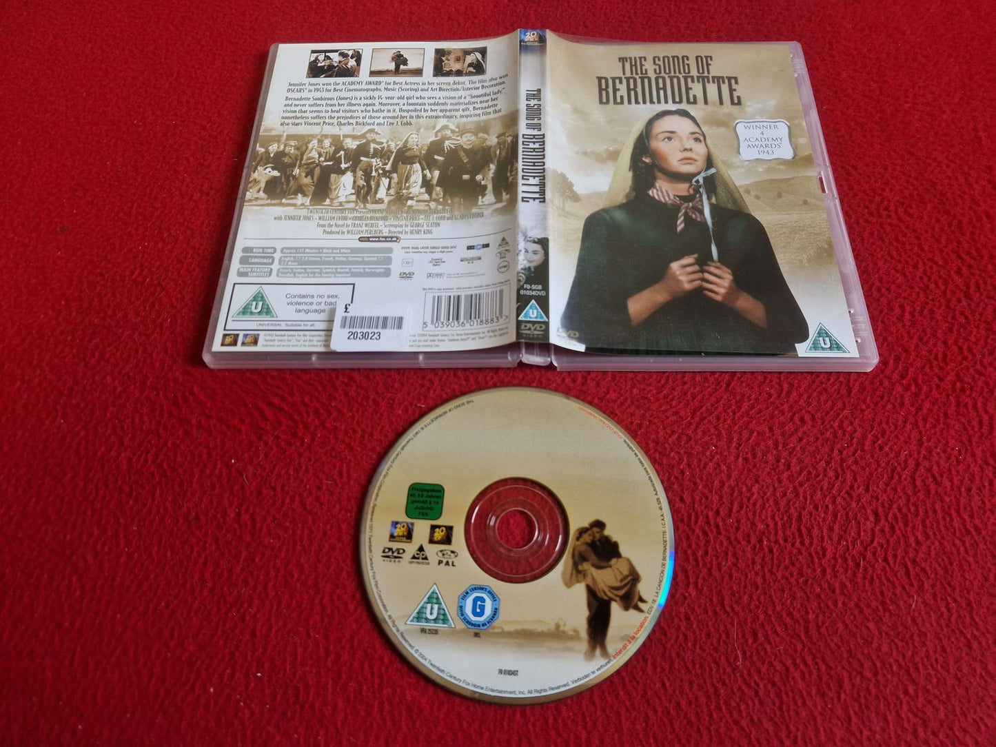 THE SONG OF BERNADETTE DVD
