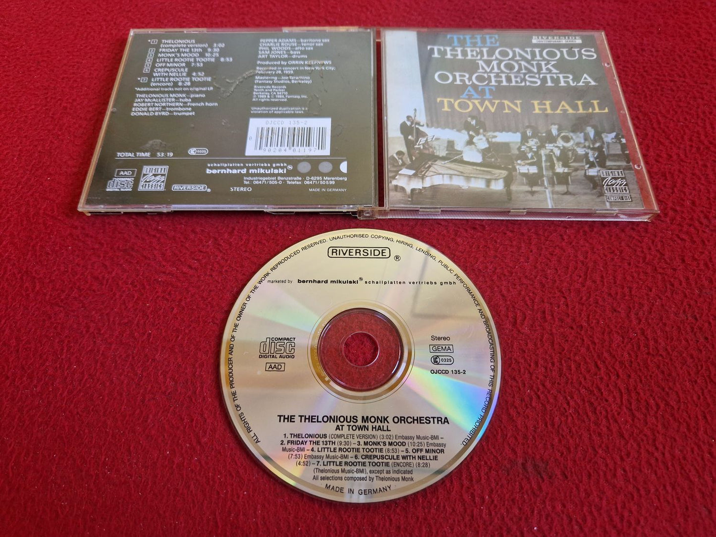 THE THELONIOUS MONK ORCHESTRA AT TOWN HALL CD
