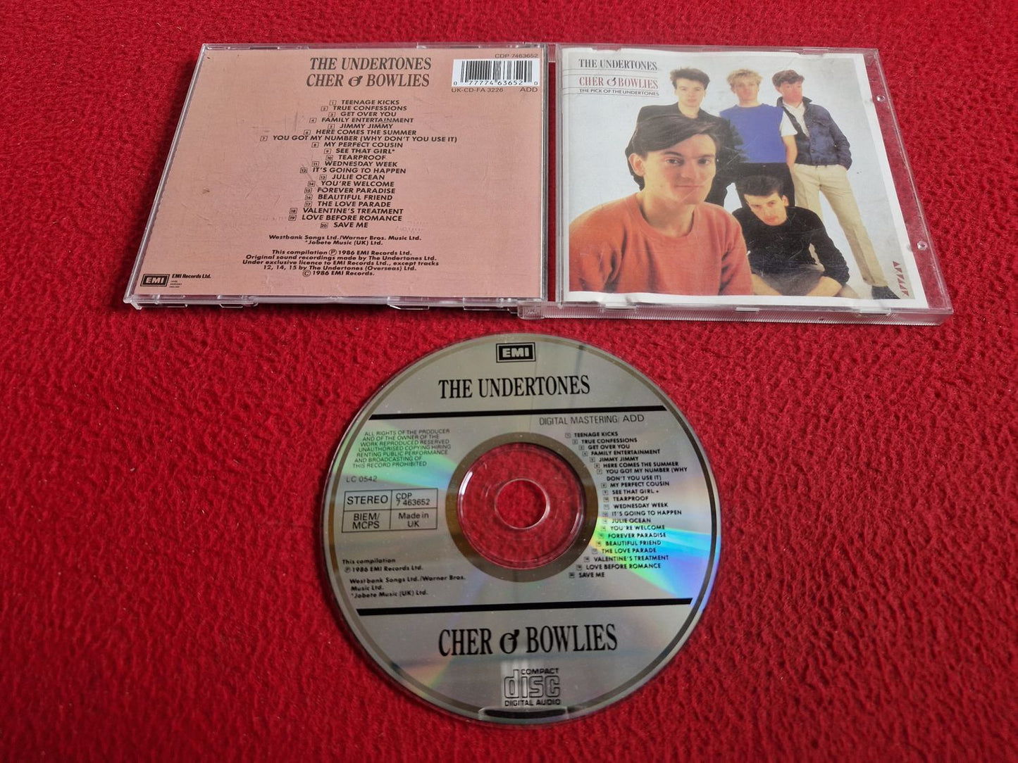 THE UNDERTONES CHER 0 BOWLIES THE PICK OF THE UNDERTONES CD