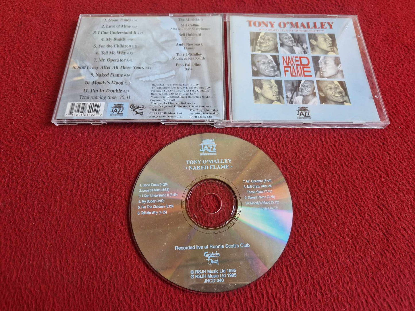 TONY O'MALLEY RECORDED LIVE AT RONNIE SCOTT'S NAKED FLAME CD