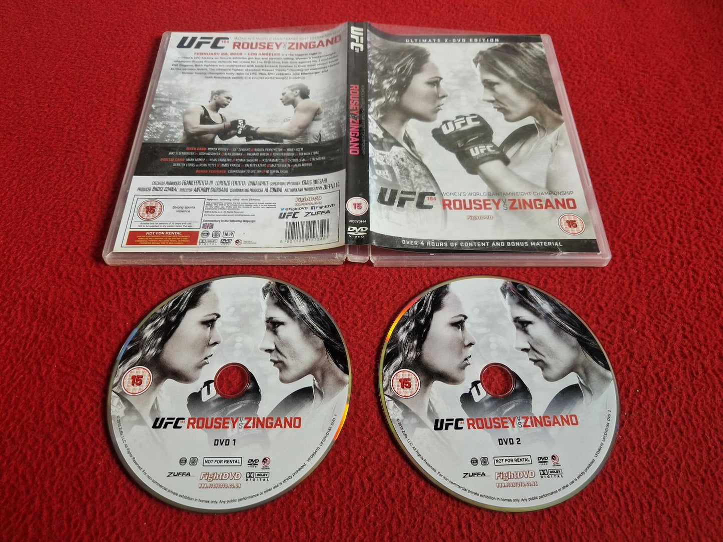 UFC 184 ROUSEY VS ZINGANO DVD