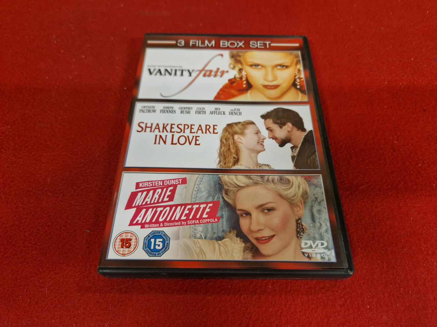 VANITY FAIR / SHAKESPEARE IN LOVE / MARIE ANTOINETTE BOX till DVD