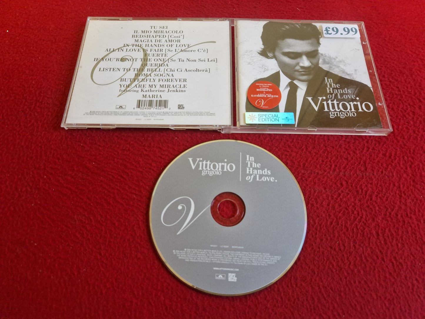 VITTORIO GRIGOLO IN THE HANDS OF LOVE SPECIAL EDITION CD