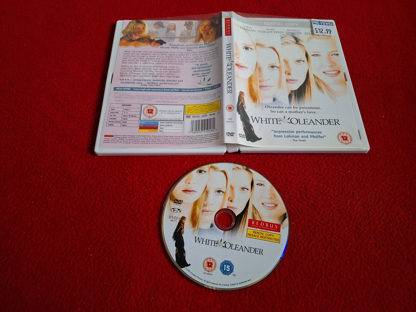 WHITE OLEANDER DVD