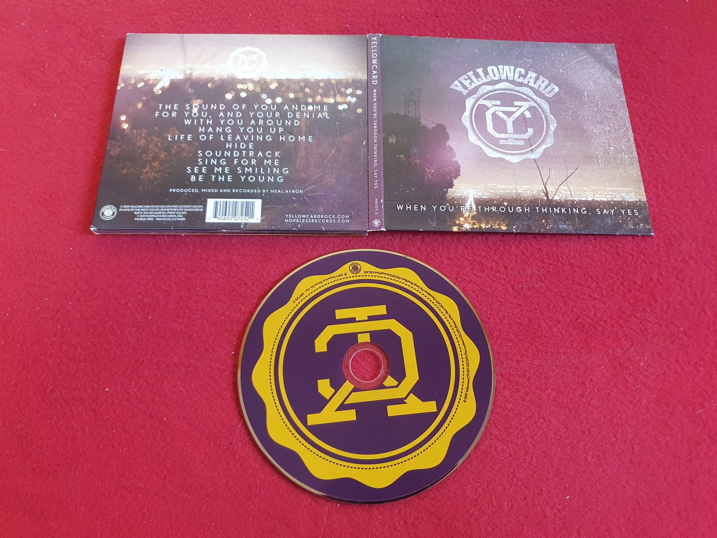 YELLOWCARD WHEN YOU'RE THROUGH THINKING, SAY YES till CD
