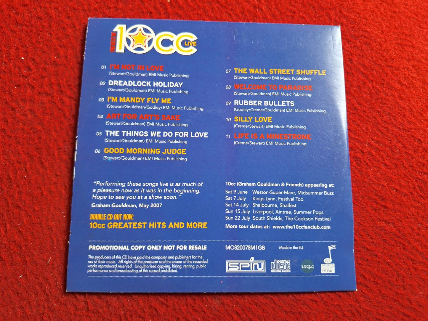 10 CC LIVE THE BEST OF [ THE MAIL ] CD