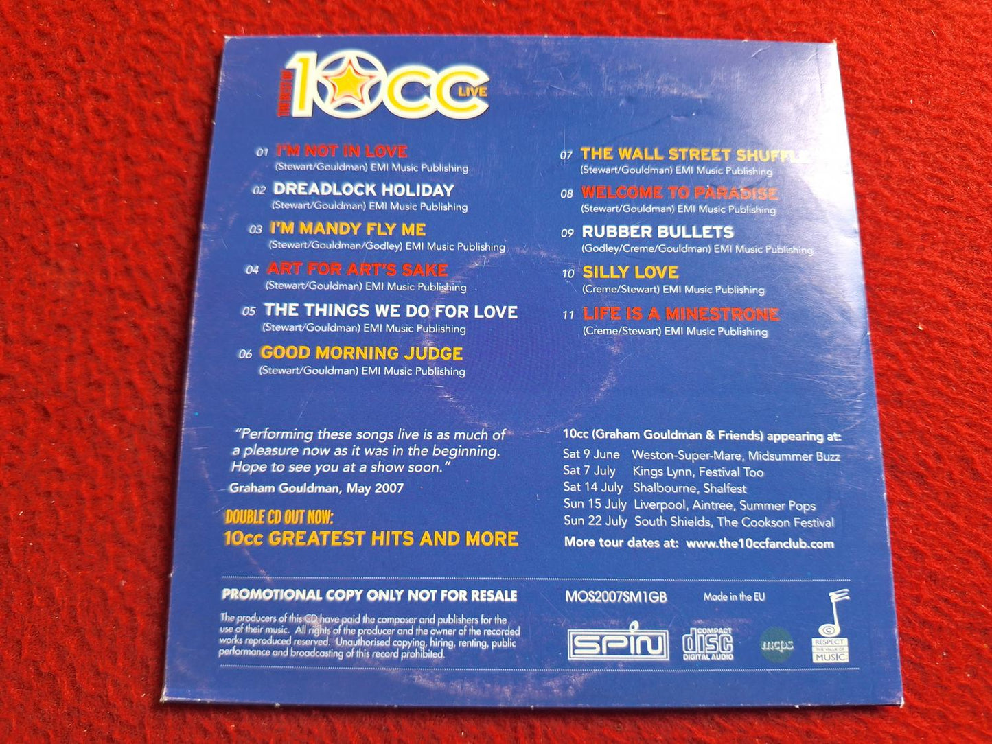 10CC LIVE [ THE MAIL ] CD