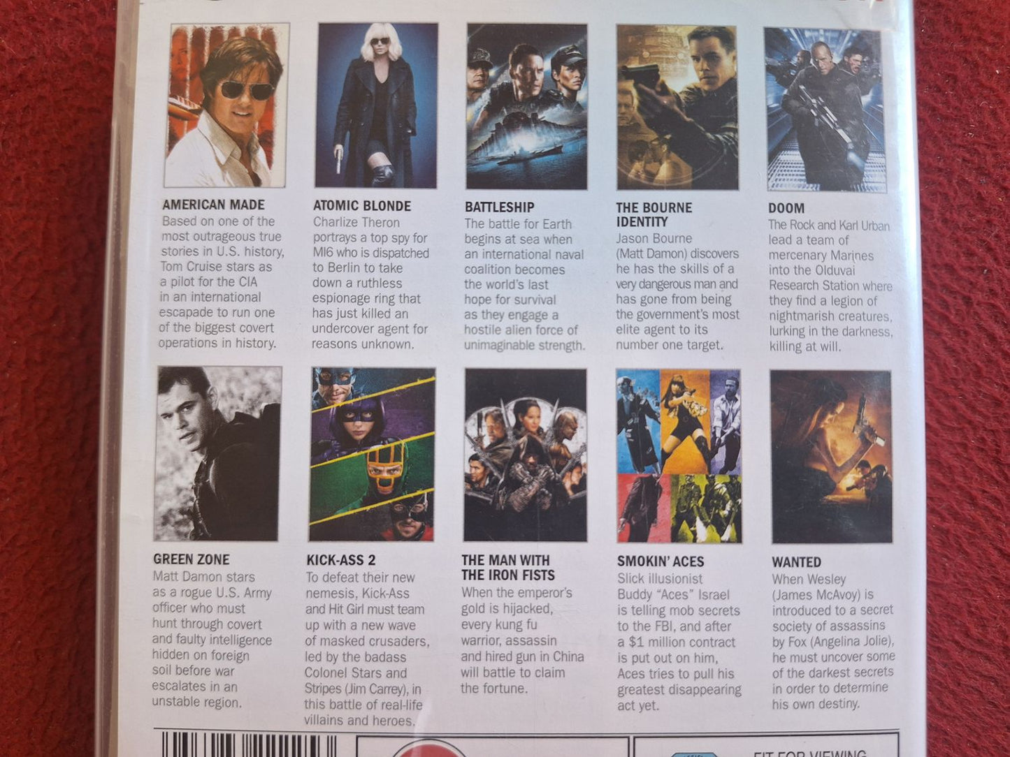 10 FILM ACTION COLL. - AMERICAN MADE / ATOMIC BLONDE / BATTLESHIP mfl BOX DVD