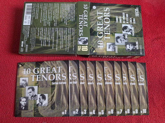 10 GREAT TENORS - CARUSO / GUGLI / BJÖRLING / TAGLIAVINI / TAUBER mfl 10 CD BOX
