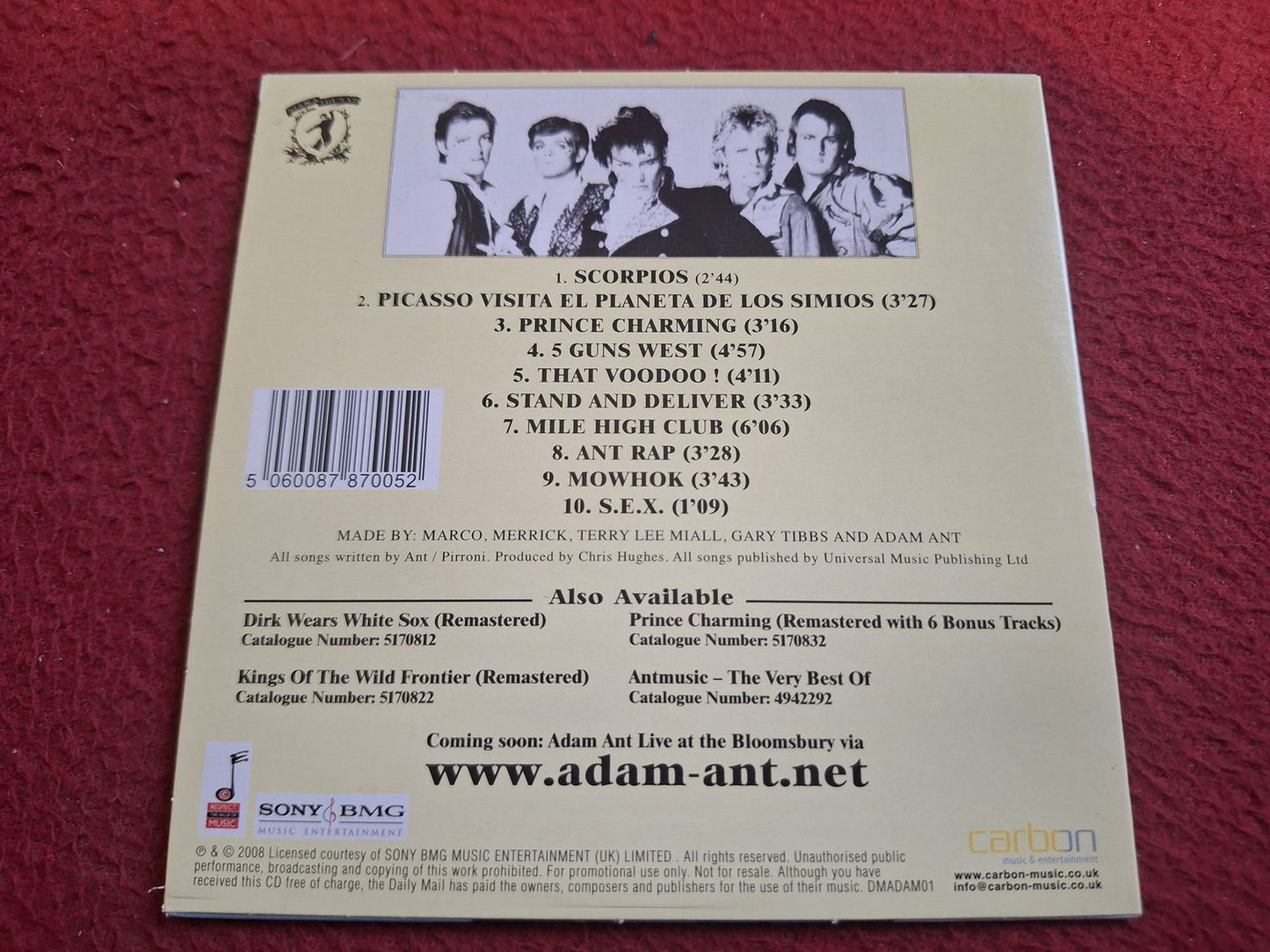 ADAM AND THE ANTS PRINCE CHARMING [ DAILY MAIL ] CD