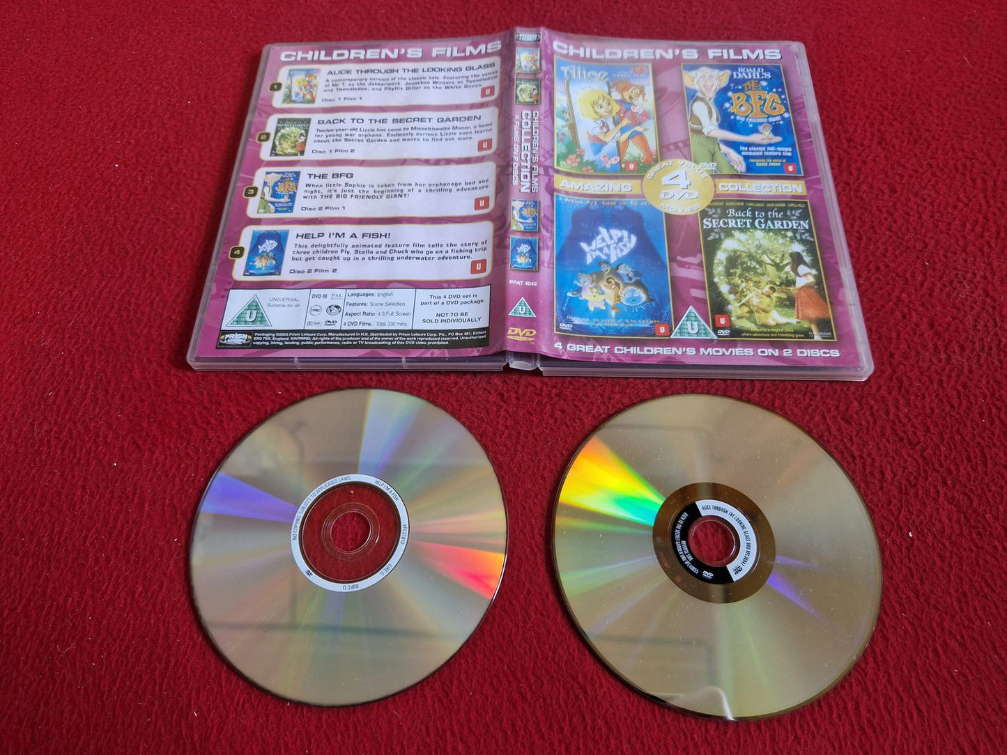 ALICE THROUGH LOOKING GLASS / BFG / WELP I'M A FISH/BACK TO SECRET GARDEN DVD