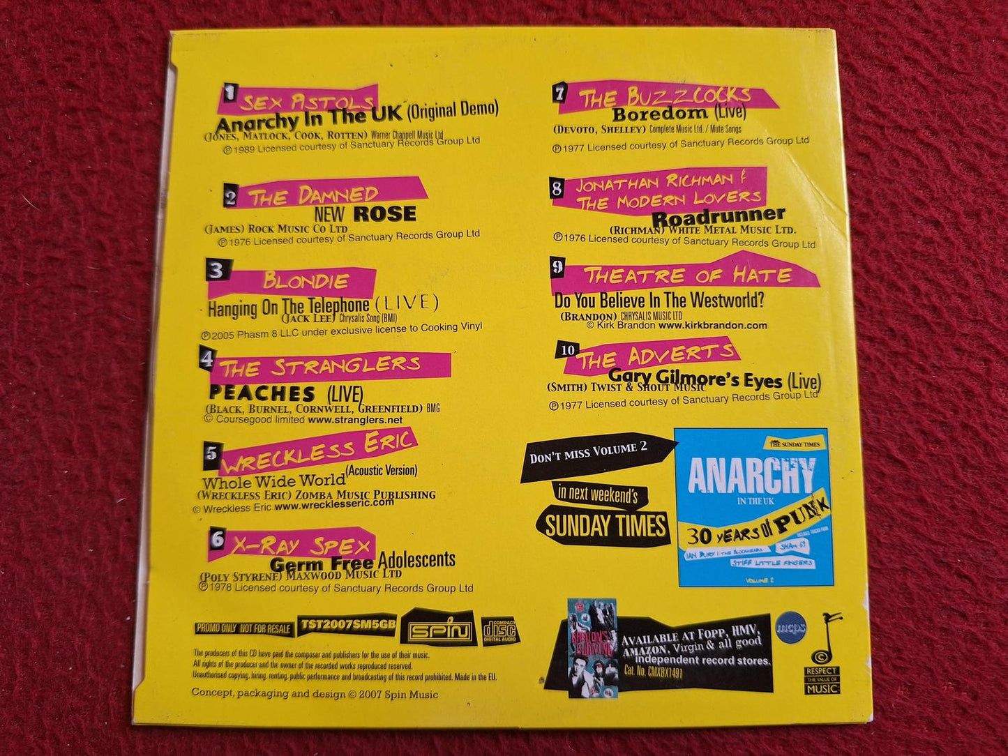 ANARCHY IN THE UK 30 YEARS OF PUNK [ THE SUNDAY TIMES ] CD