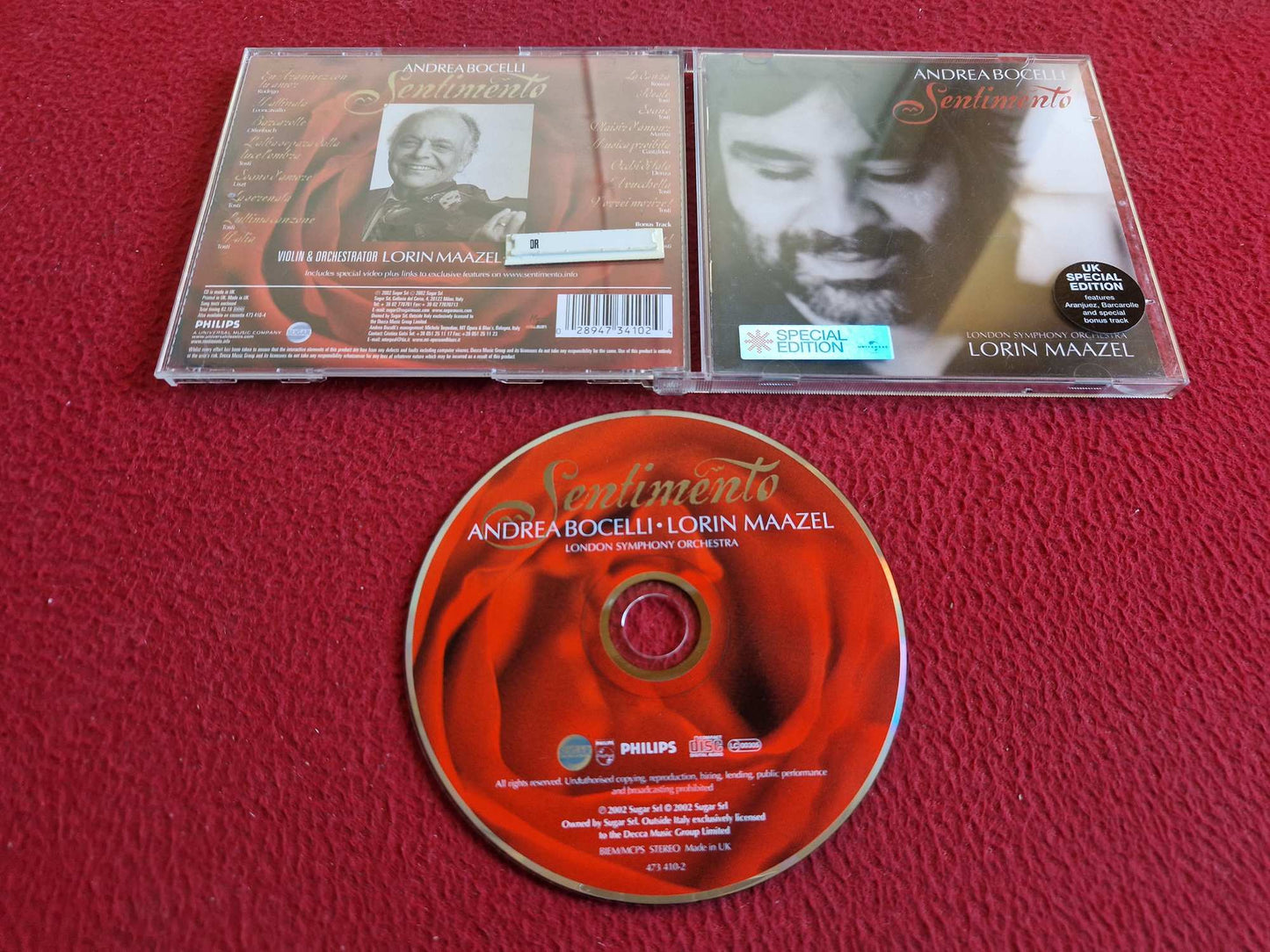 ANDREA BOCELLI  LORIN MAAZEL SENTIMENTO CD