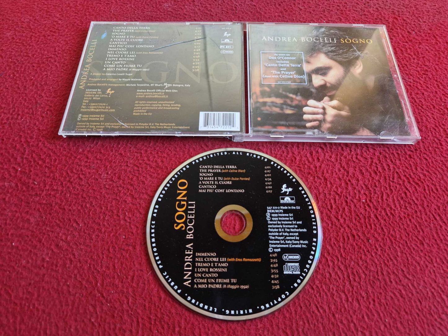 ANDREA BOCELLI SOGNO CD