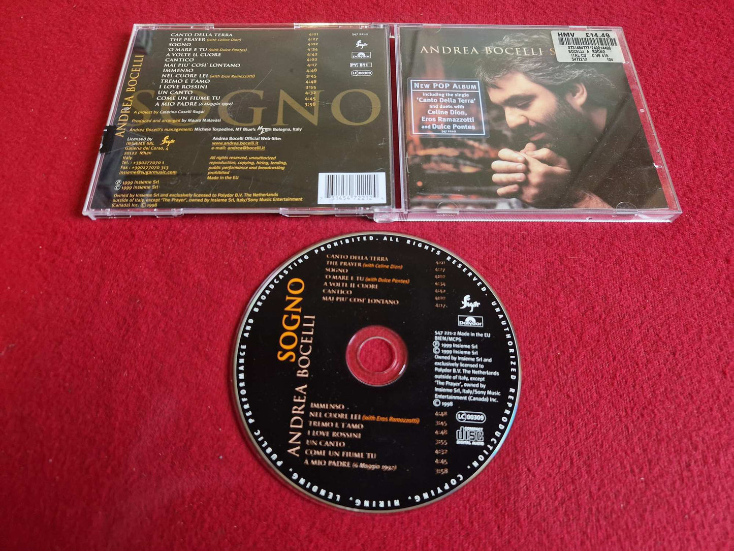 ANDREA BOCELLI SOGNO CD