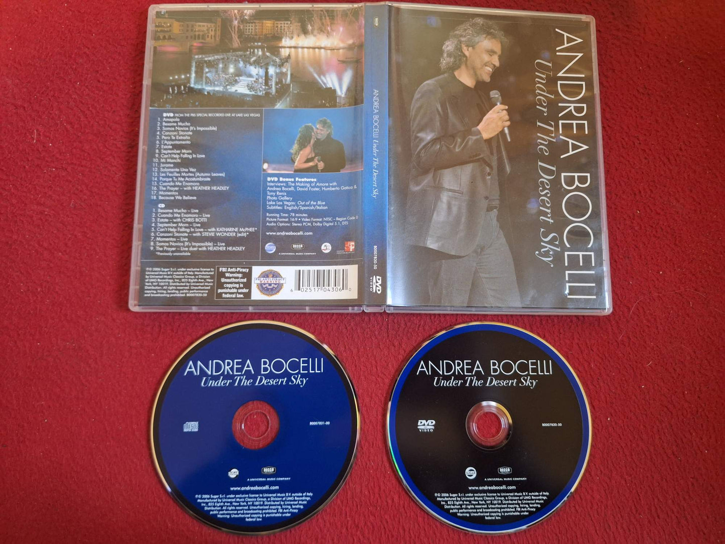 ANDREA BOCELLI UNDER THE DESERT SKY DVD