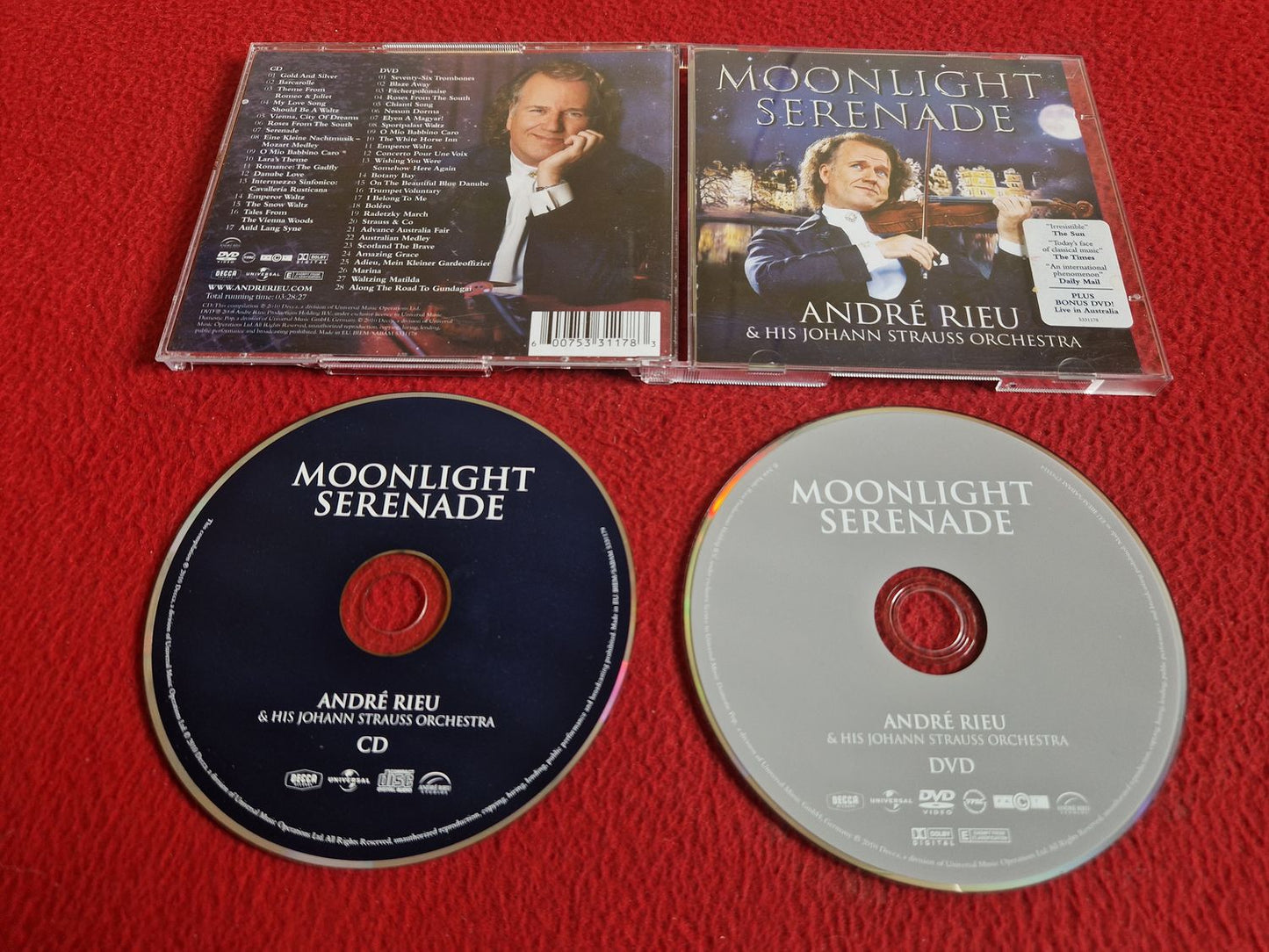 ANDRE RIEU & HIS JOHANN STRAUSS ORCHESTRA MOONLIGHT SERENADE CD / DVD