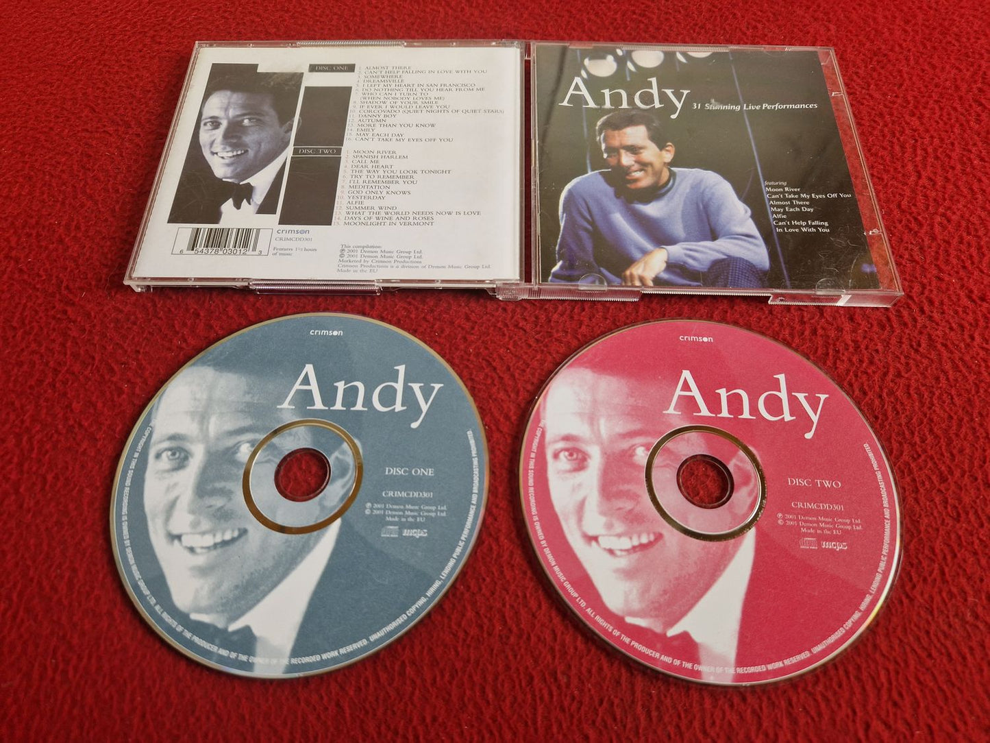ANDY WILLIAMS 31 STUNNING LIVE PERFORMANCES CD