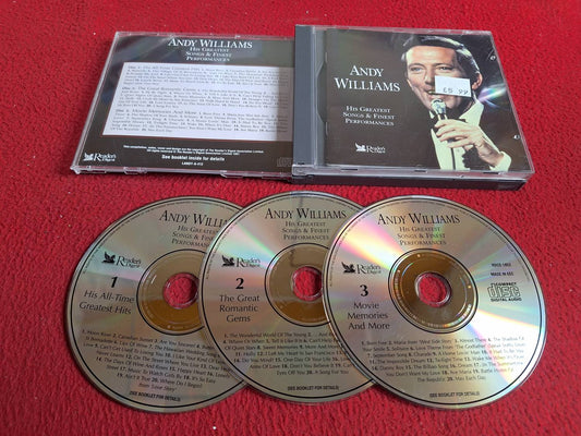 ANDY WILLIAMS HIS GREATEST SONGS & FINEST PERFORMANCES CD BOX