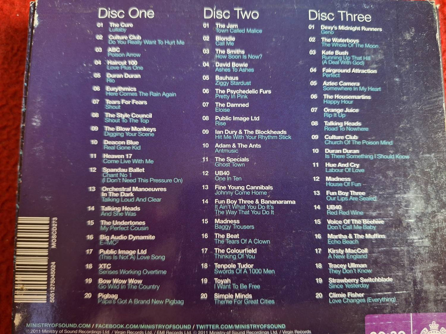 ANTHEMS ALTERNATIVE 80S MINISTRY OF SOUND CD BOX