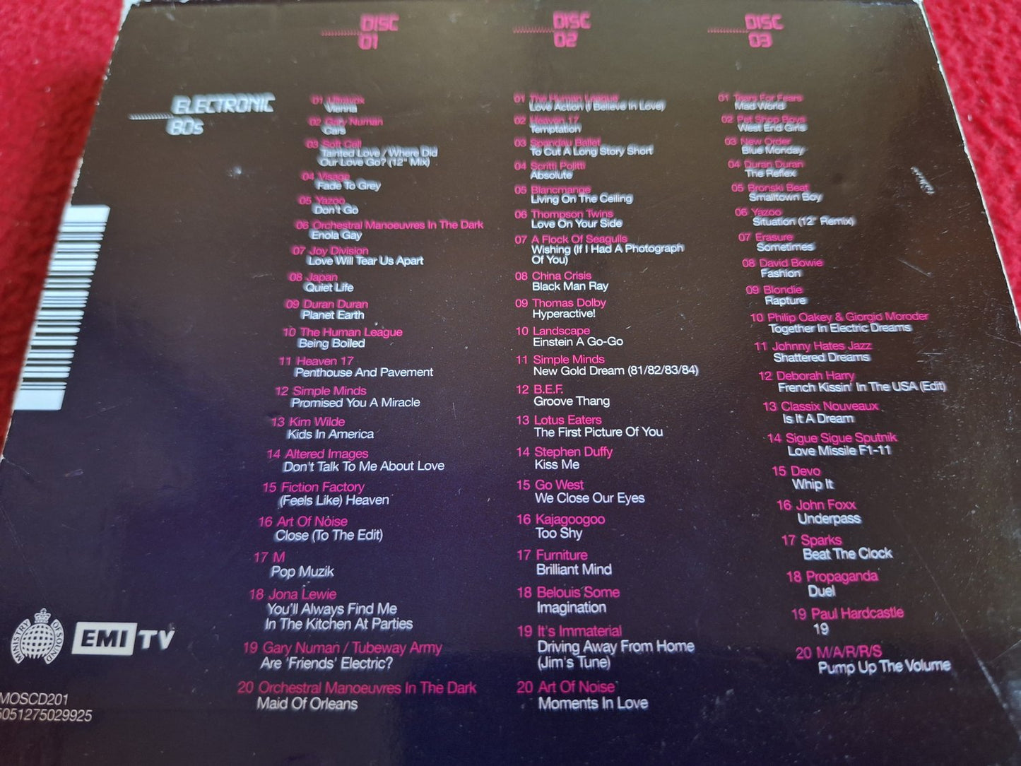 ANTHEMS ELECTRONIC 80S MINISTRY OF SOUND CD BOX