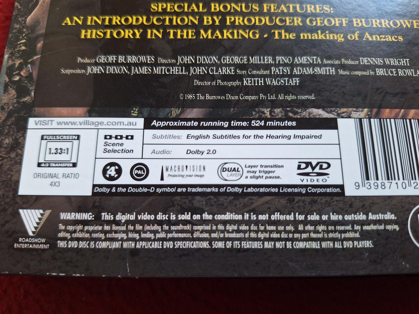ANZACS BOX DVD