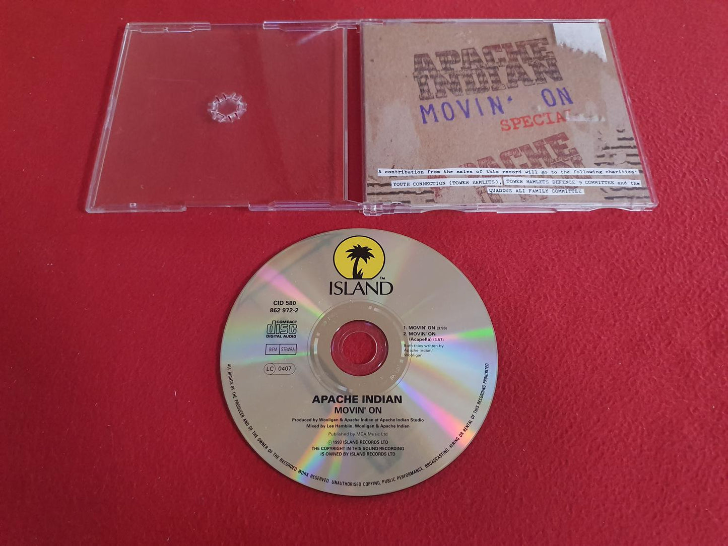 APACHE INDIAN MOVIN ON SINGEL till CD