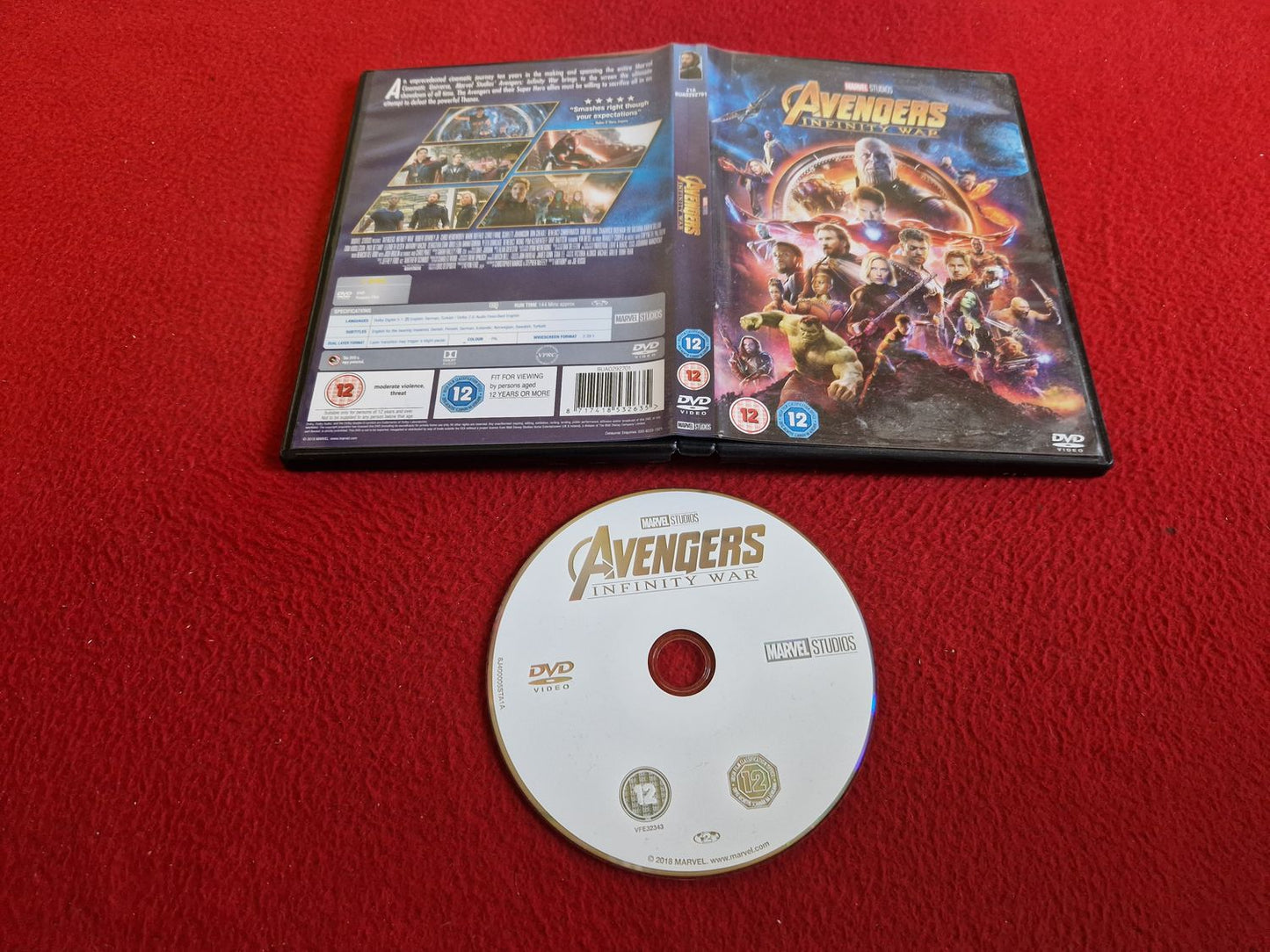 AVENGERS INFINITY WAR DVD