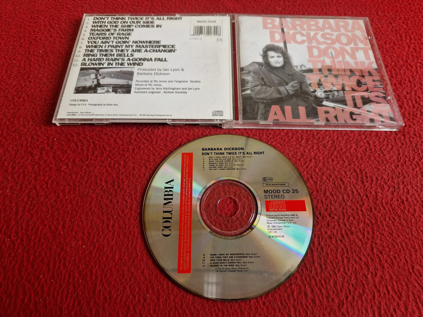BARBARA DICKSON DON'T THINK TWICE IT'S ALL RIGHT CD
