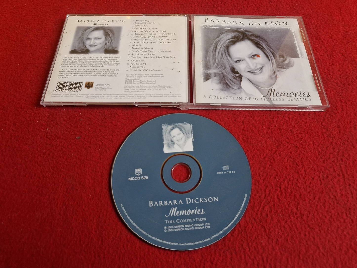 BARBARA DICKSON MEMORIES A COLLECTION OF 18 TIMELESS CLASSICS CD