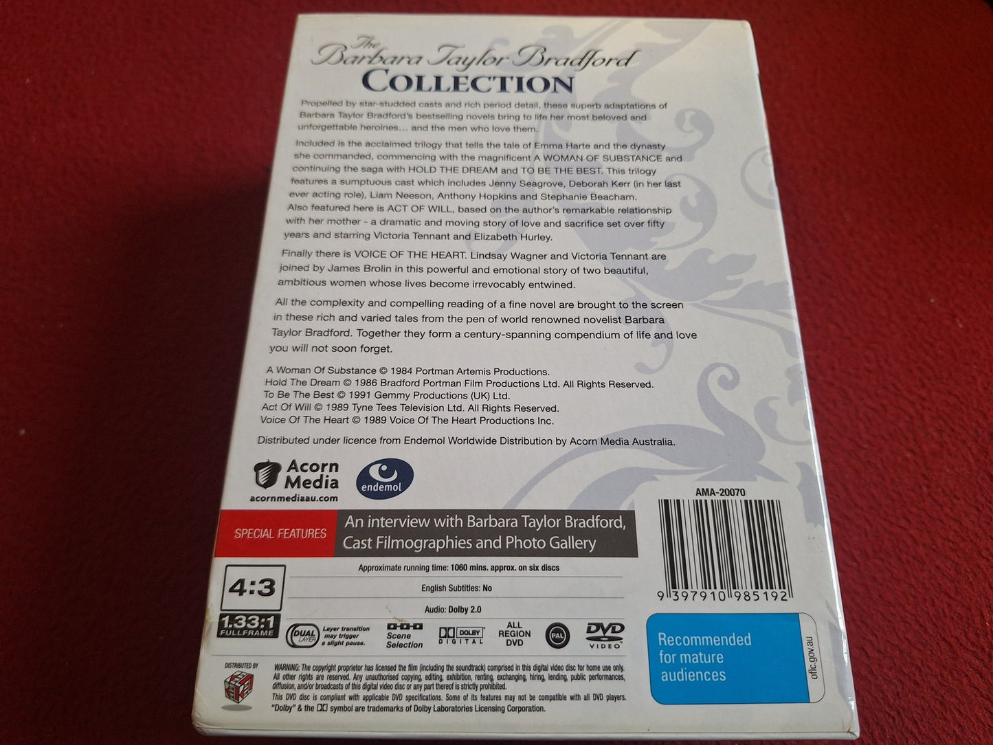 BARBARA TAYLOR BRADFORD - A WOMAN OF SUBSTANCE / HOLD THE DREAM mfl BOX DVD