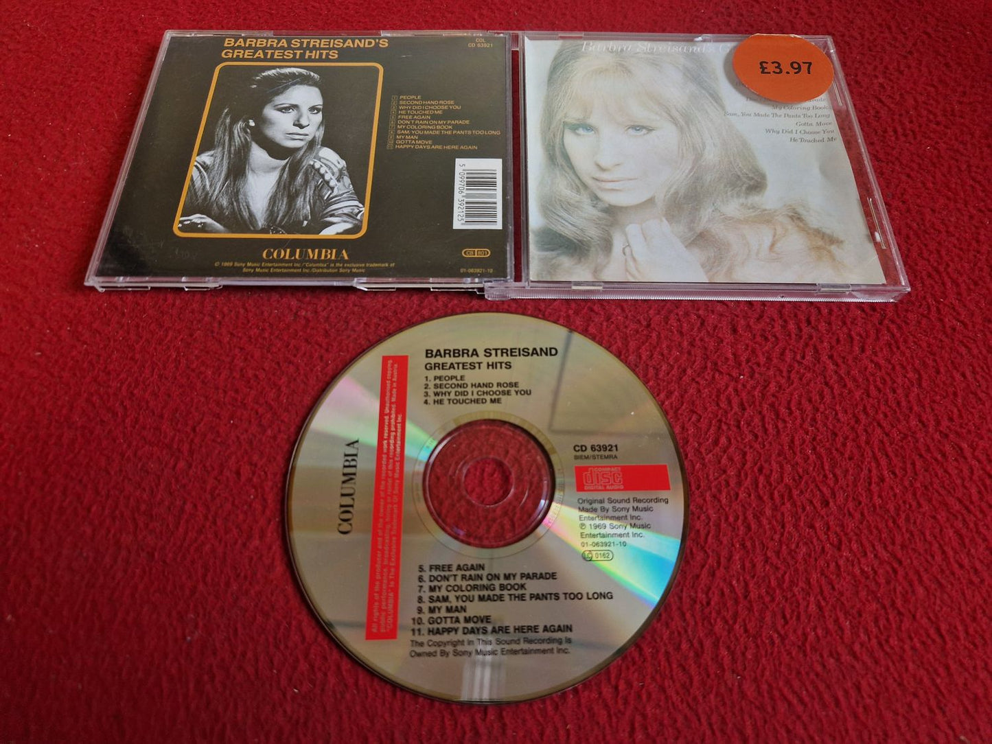BARBRA STREISAND GREATEST HITS CD