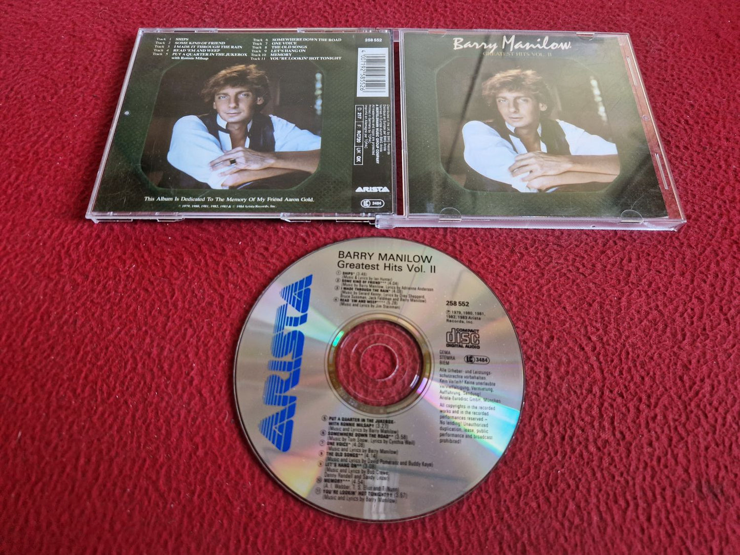 BARRY MANILOW GREATEST HITS VOL 2 CD