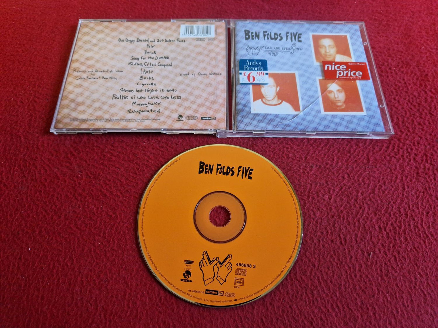 BEN FOLDS FIVE WHATEVER AND EVER CD