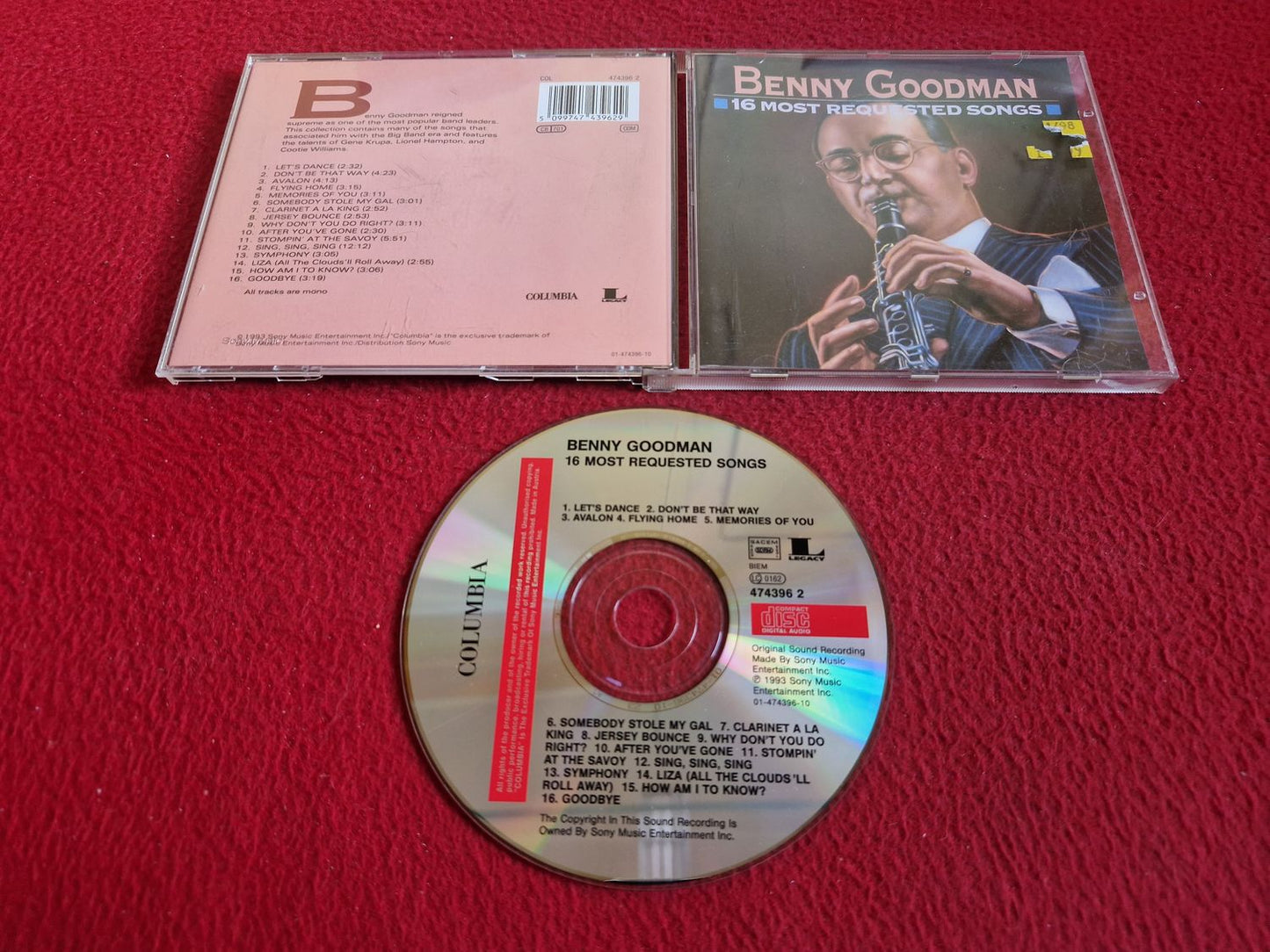 BENNY GOODMAN 16 MOST REQUESTED SONGS CD