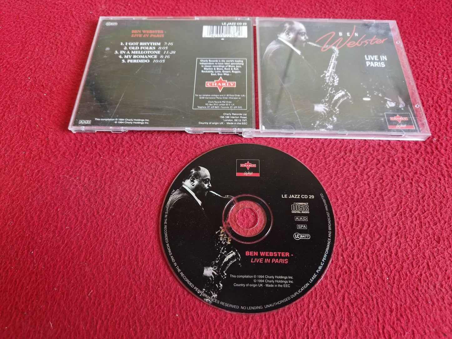 BEN WEBSTER LIVE IN PARIS CD