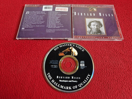 BERNARD MILES MONOLOGUES AND POETRY CD