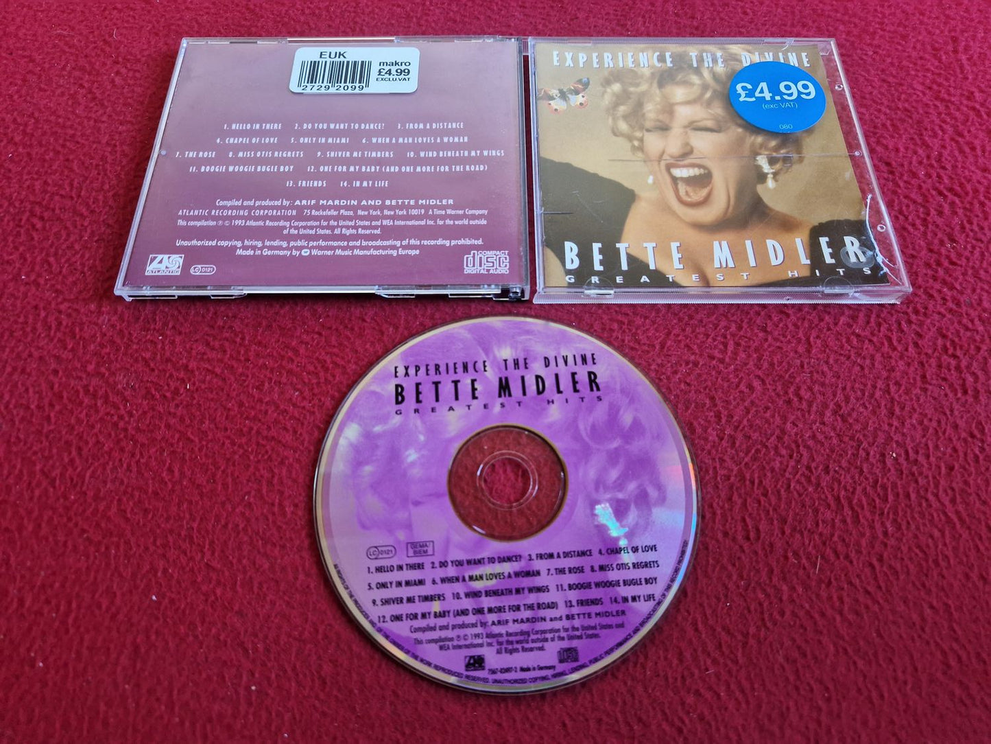 BETTE MIDLER EXPERIENCE THE DIVINE BETTE MIDLER GREATEST HITS CD
