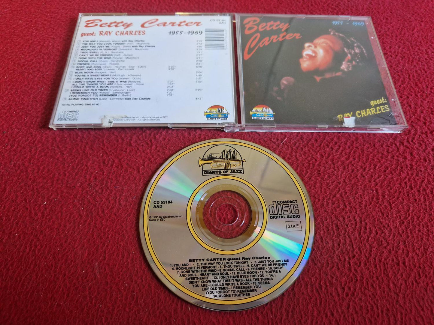 BETTY CARTER GUEST RAY CHARLES CD