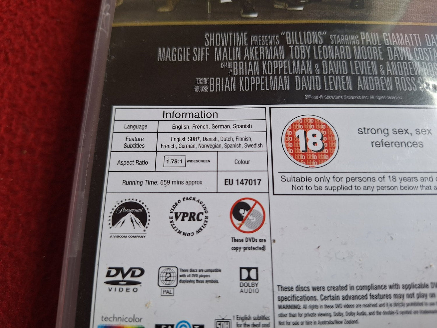 BILLIONS SEASON 1 BOX DVD