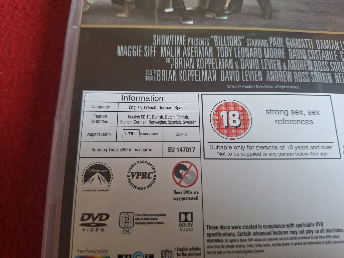 BILLIONS SEASON 1 BOX DVD