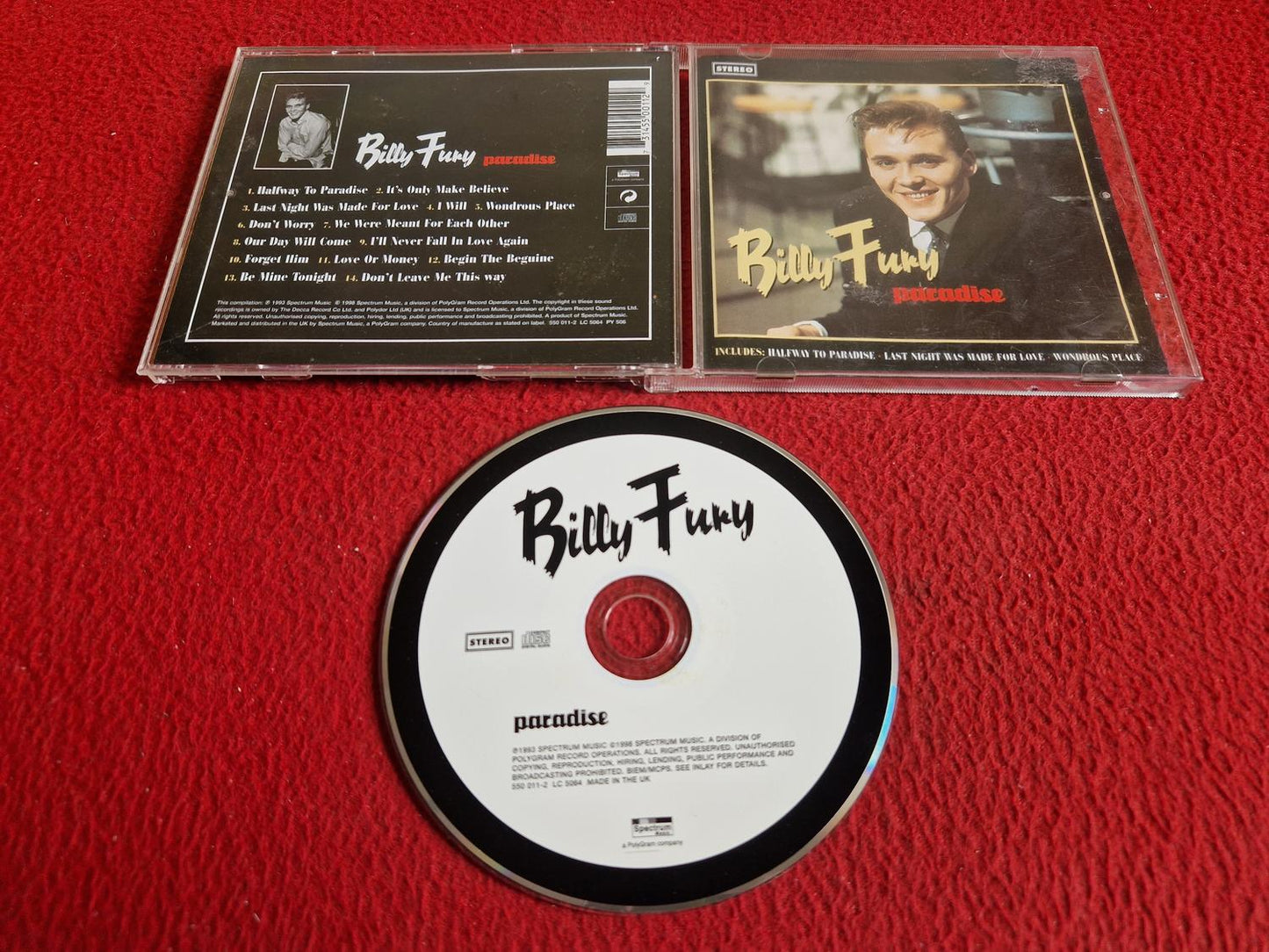 BILLY FURY PARADISE CD