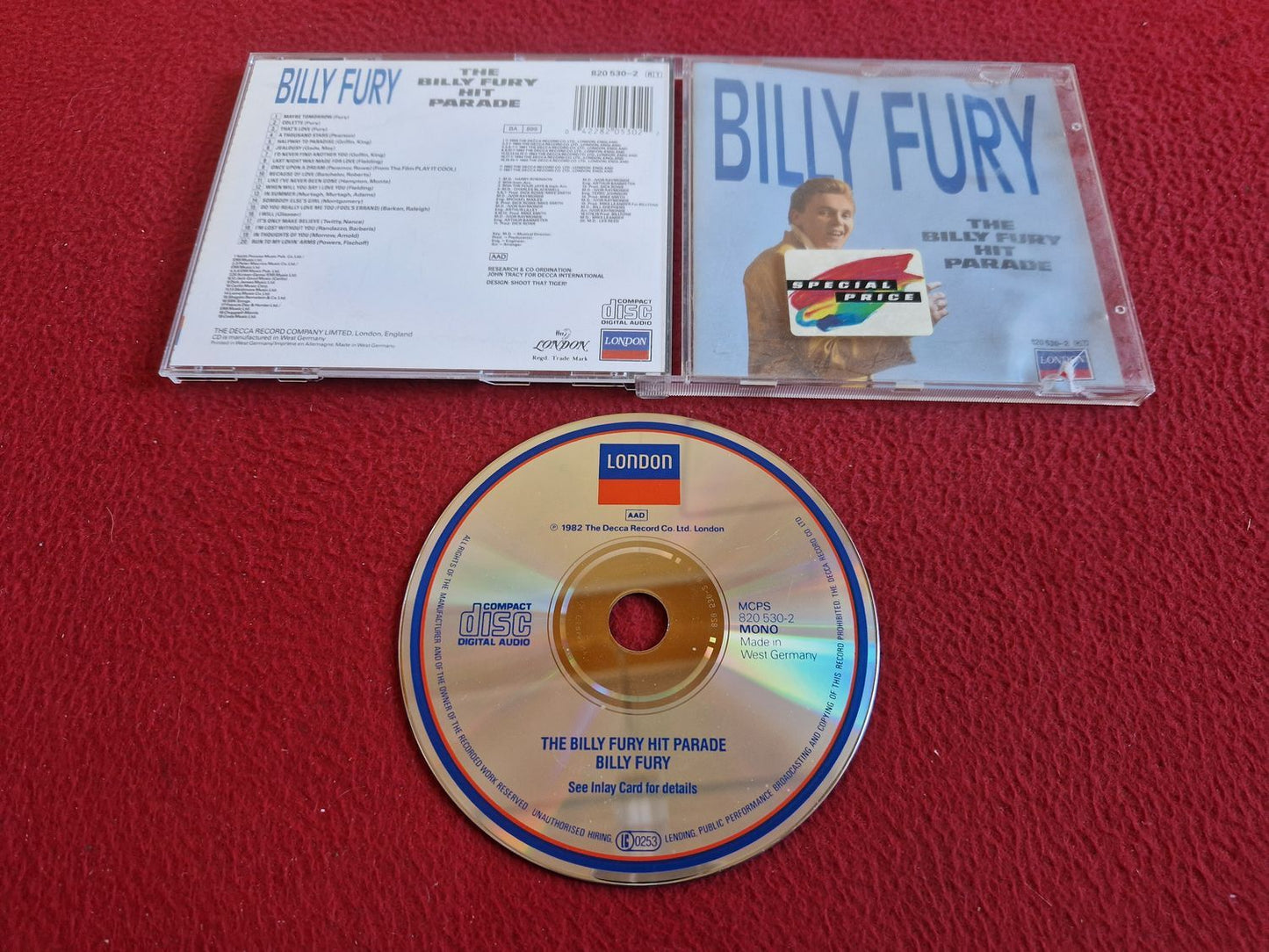 BILLY FURY THE BILLY FURY HIT PARADE CD