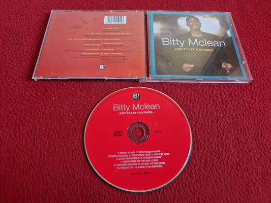 BITTY MCLEAN JUST TO LET YOU KNOW... CD