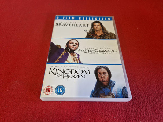 BRAVEHEART / MASTER AND COMMANDER / KINGDOM OF HEAVEN BOX till DVD