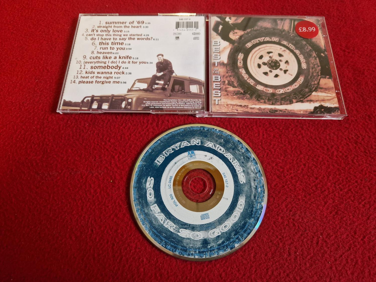 BRYAN ADAMS SO FAR SO GOOD CD