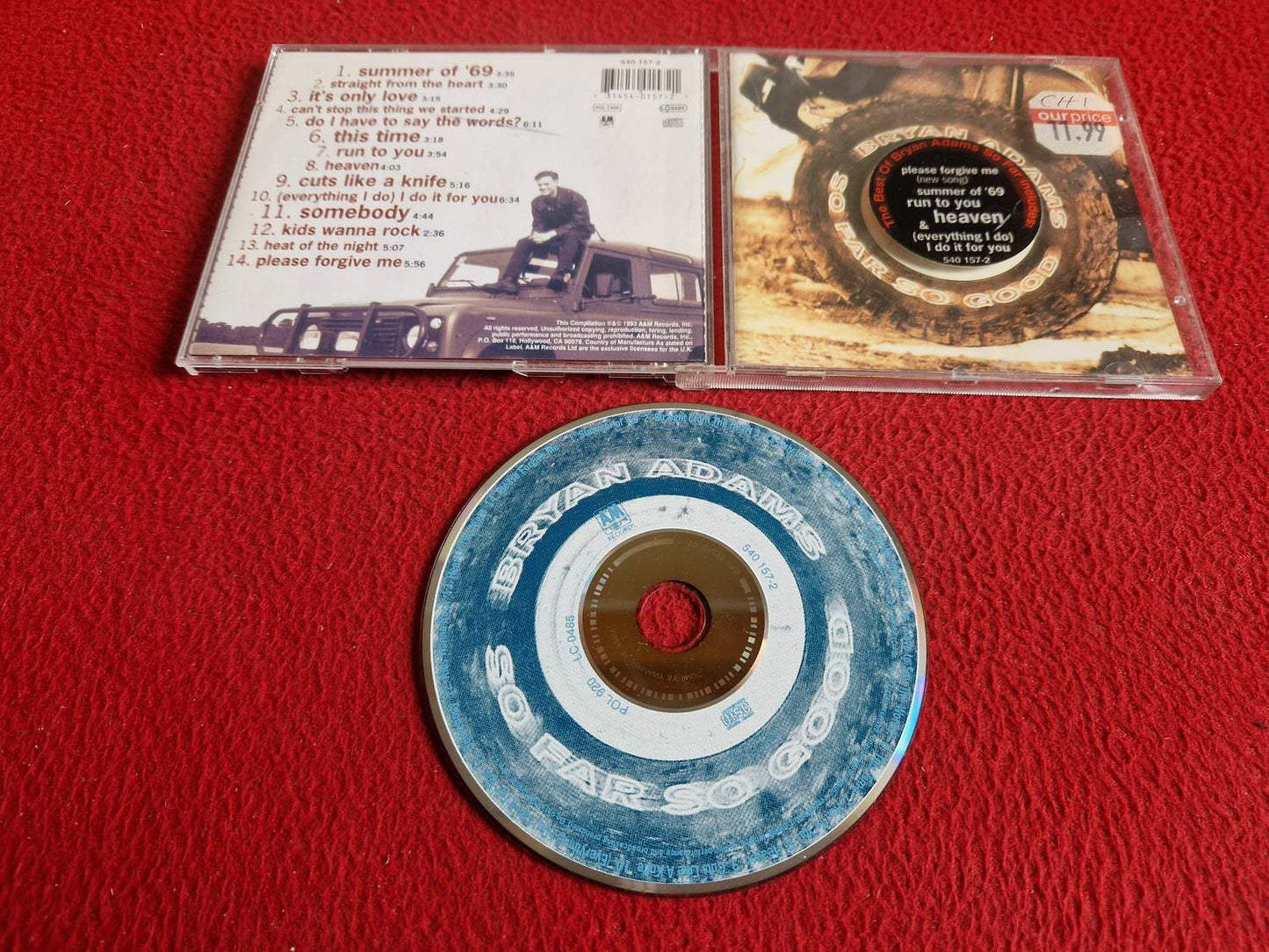 BRYAN ADAMS SO FAR SO GOOD CD